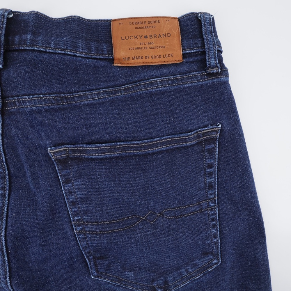 Lucky Brand 410 Athletic Slim Jeans Dark Wash Long Men 36x30 (measures 29")